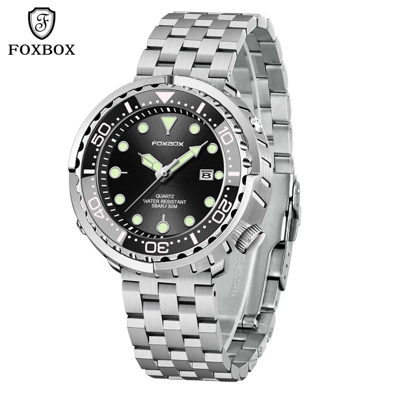 2026 LIGE Fashion Mens Watches Foxbox Top Brand Luxury 5ATM Sports Waterproof Watch for Men Quartz Date Clock Luminous Watch+Box