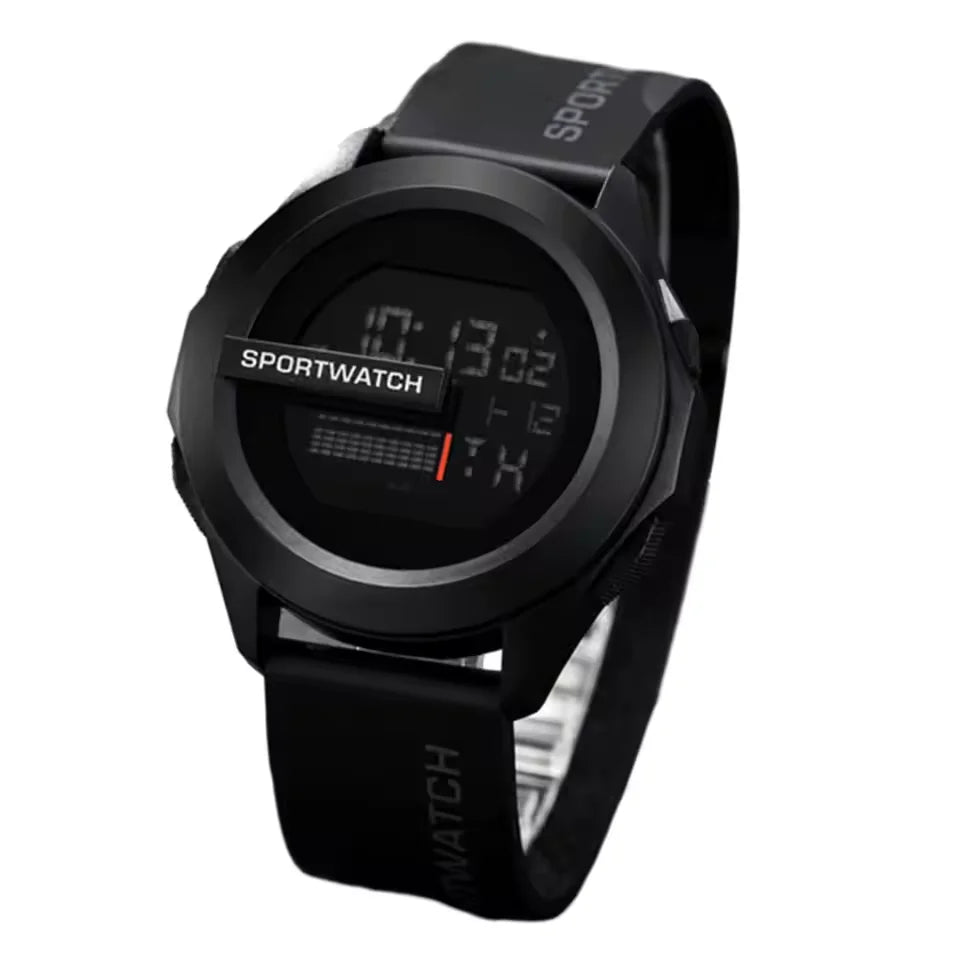 Digital sports watch with LED display, alarm and multifunction features