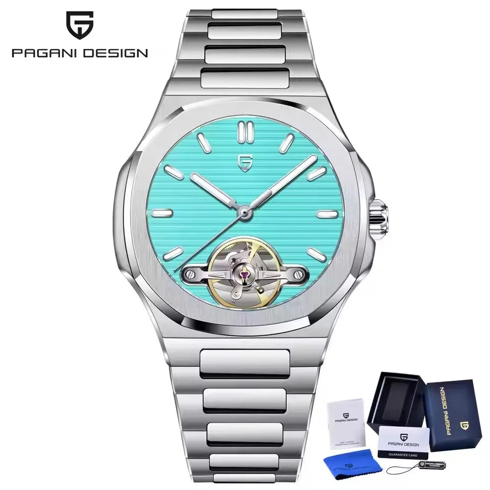 PAGANI DESIGN Nouvelle Montre Mécanique Homme Tourbillon Squelette Sport Élégante Saphir Étanche Mouvement Japonais Acier 316L