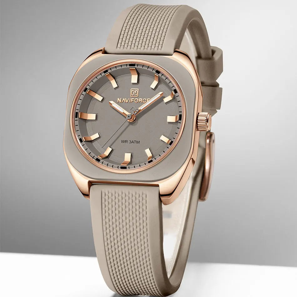 NAVIFORCE – Montre à quartz décontractée et élégante pour femme, bracelet en silicone, cadeau pour femme, montre-bracelet décontractée, Relogio Feminino