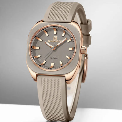 NAVIFORCE – Montre à quartz décontractée et élégante pour femme, bracelet en silicone, cadeau pour femme, montre-bracelet décontractée, Relogio Feminino