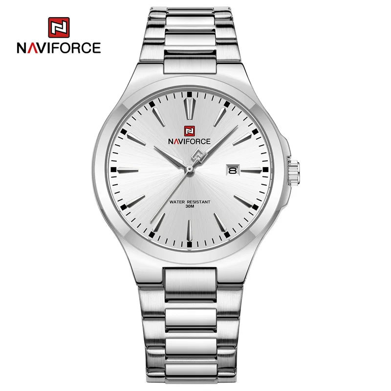 NAVIFORCE – Montres homme tendance au design original, en acier inoxydable, avec calendrier simple, étanches, Relogio Masculino