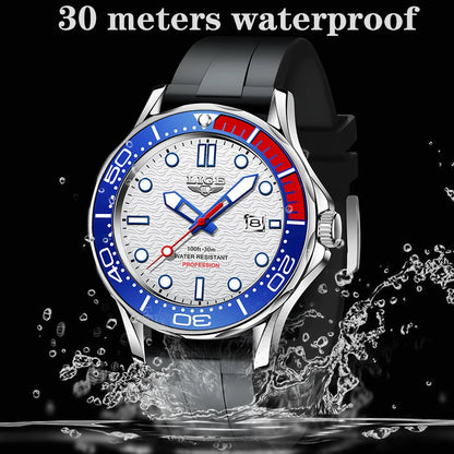 2026 LIGE Nouvelle Montre Homme D'Affaires Grande Marque Luxe Montre de Plongée Pour Hommes Étanche Date Horloge Montre de Sport Relogio Masculino+Boîte
