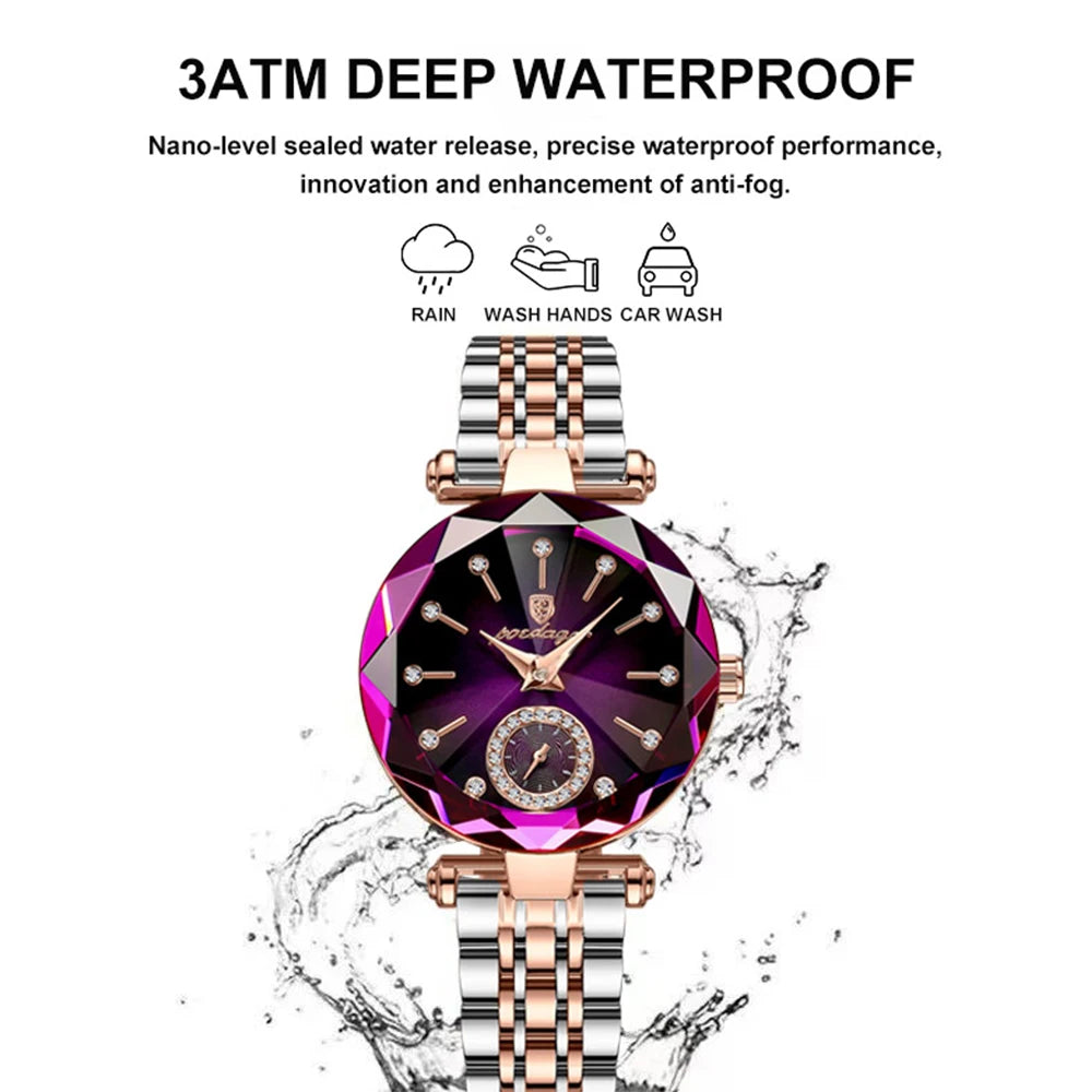 POEDAGAR Luxury Elegant Ladies Wristwatch Waterproof Stainless Steel Quartz Watches For Woman Simple Casual Dress Women's Watch