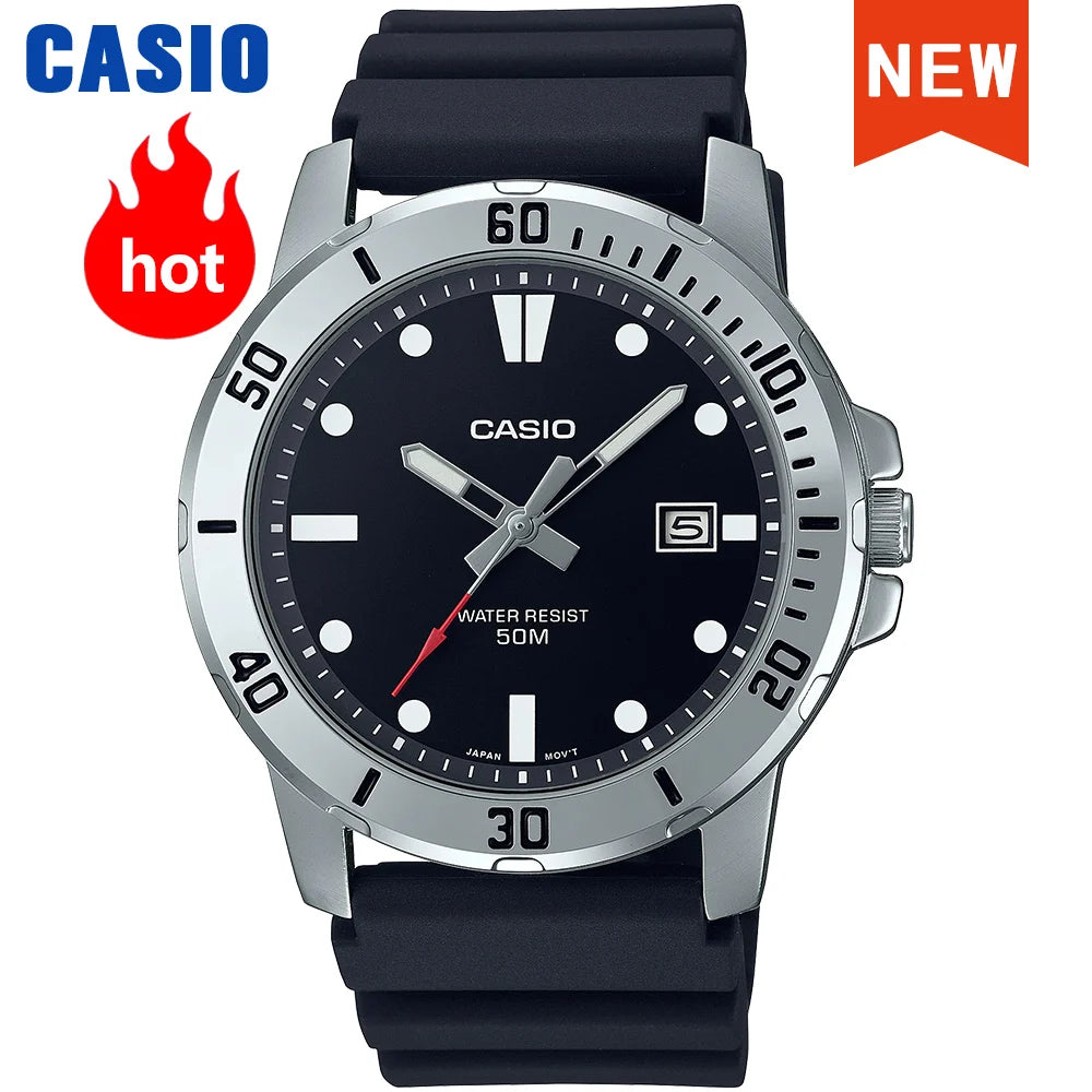 Montre Casio pour homme, mode professionnelle, bracelet en résine, étanche, MTP-VD01-1E
