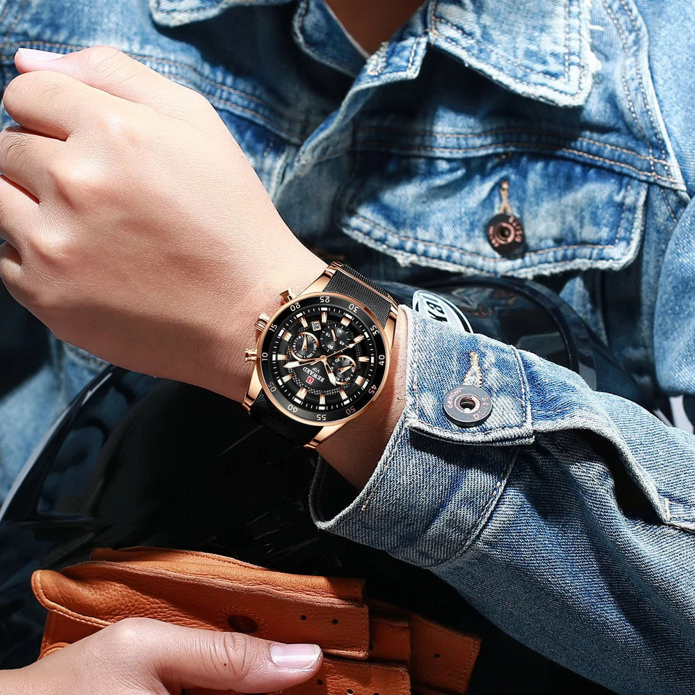 REWARD Big Dial Chronograph Automatic Date Watch