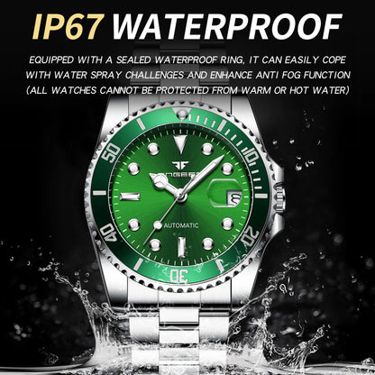 BINBOND Luxury mechanical wristwatches for men luminous waterproof automatic tourbillon men's watch business skeleton reloj