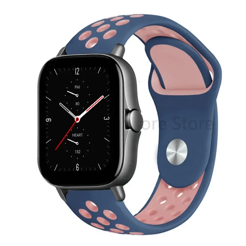 Silicone Strap For Amazfit GTS 4-3-2e Mini/GTR 4-3-Pro-2 47mm/GTR 2e/stratos 3 20mm/22mm Watch band sport Bracelet bip-U-S-lite