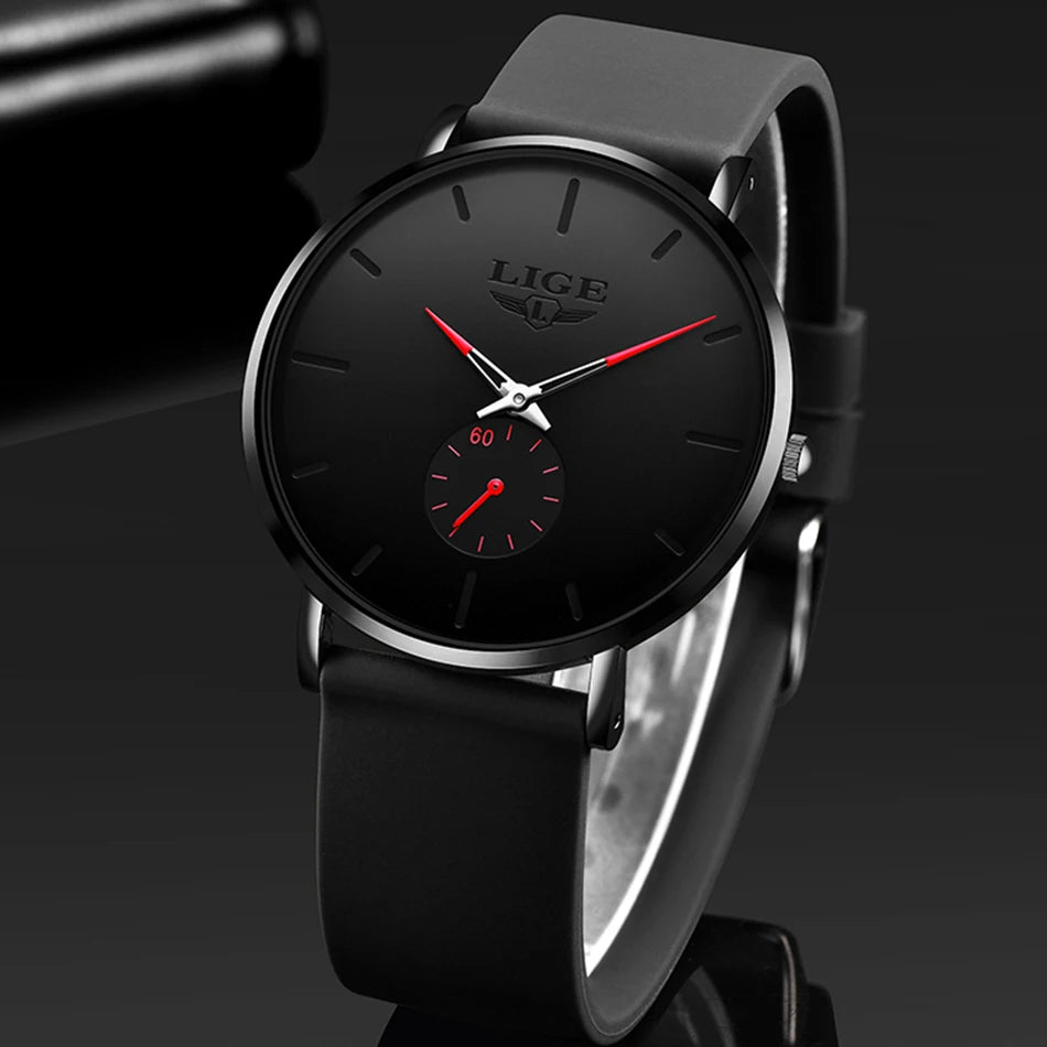 LIGE 2026 Nouvelle Montre Sport Tendance Homme, Marque de Luxe, Étanche, Simple, Ultra-Fine, Montre Homme à Quartz, Relogio Masculino