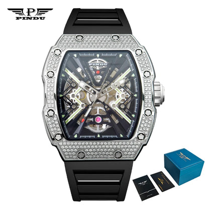 PINDU Mechanical Watch Sapphire Dial Stainless Steel Case