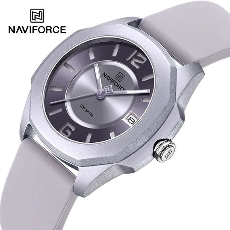 NAVIFORCE -7107 Montre Bracelet en Silicone à Quartz