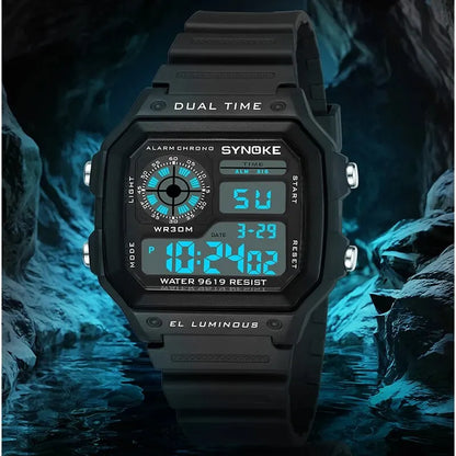 SYNOKE Montres Digitales Hommes Sport Lumineuses Multifonction Étanche Femmes Montre-Bracelet Extérieure et Course Étudiant Sept Lumières