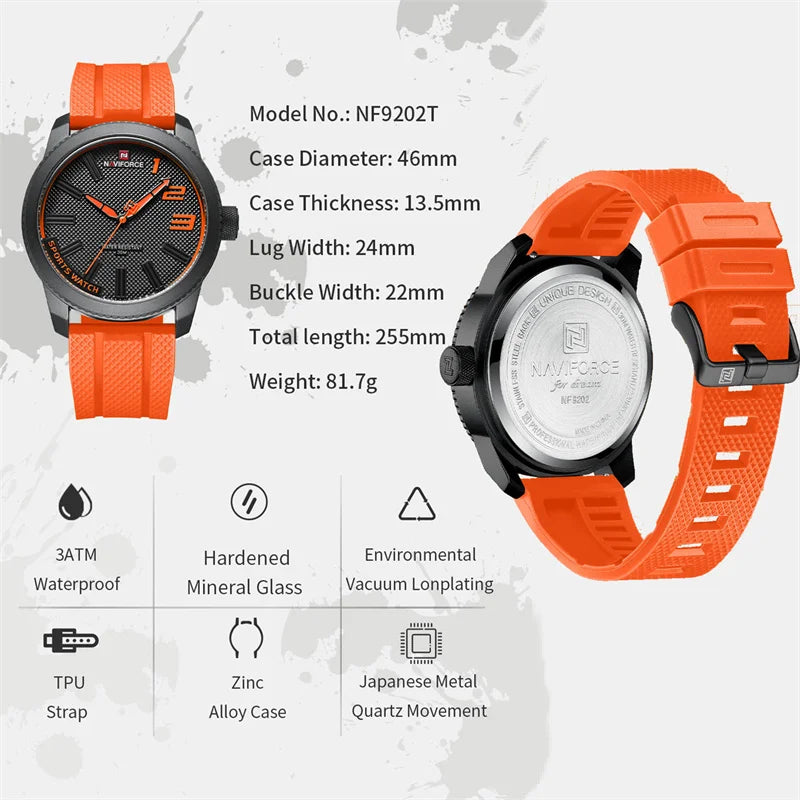 NAVIFORCE NF9202T Military Silicone Strap Watch