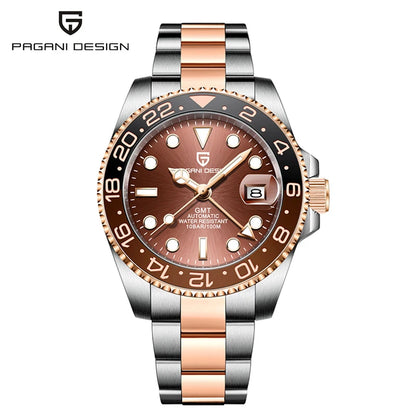 Nouvelle montre PAGANI DESIGN GMT automatique 1662 pour hommes, 40 mm, bracelet de marque supérieure, étanche 100 m, montres-bracelets mécaniques pour hommes, horloge