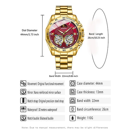 BINBOND Montre-bracelet de luxe pour homme à quartz, cadran décoratif élégant, décontractée, militaire, sport, étanche, horloge pour homme