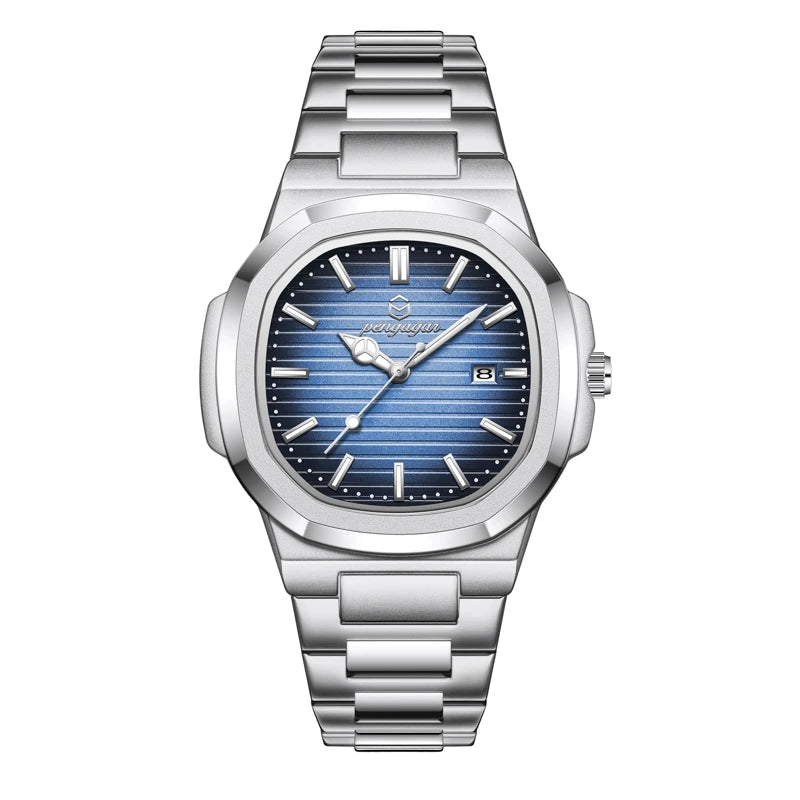 2026 Nouvelle Montre Homme Militaire de Luxe Carrée Étanche Lumineuse Date Semaine Montre Homme en Acier Inoxydable Montre à Quartz Homme Reloj+boîte