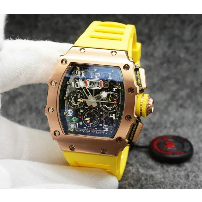 Montre RM en forme de tonneau de haute qualité, marque de luxe supérieure pour montre mécanique homme, montre automatique homme Montre Homme