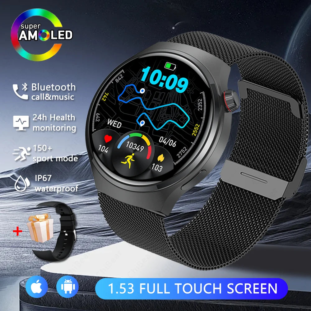 Nouvelle Montre Connectée Homme 2026 Watch 5 Pro Mise à Jour GPS NFC 360*360 AMOLED HD Appel Bluetooth Étanche Pour Android iOS