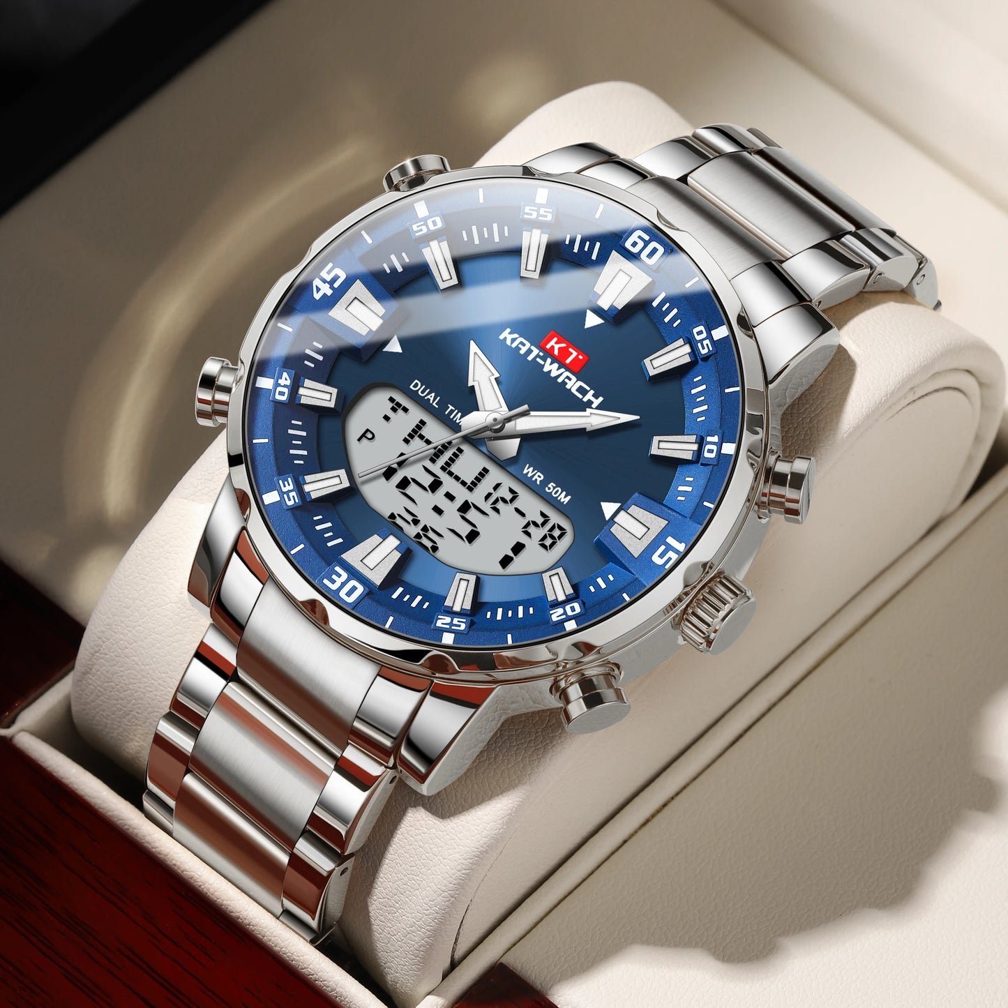 KAT-WACH KT 1815 Dual Display Alloy Case Watch