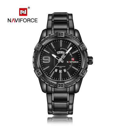 NAVIFORCE – Montre-bracelet de luxe pour homme, marque originale, quartz, classique, étanche, bracelet en acier, horloge pour homme