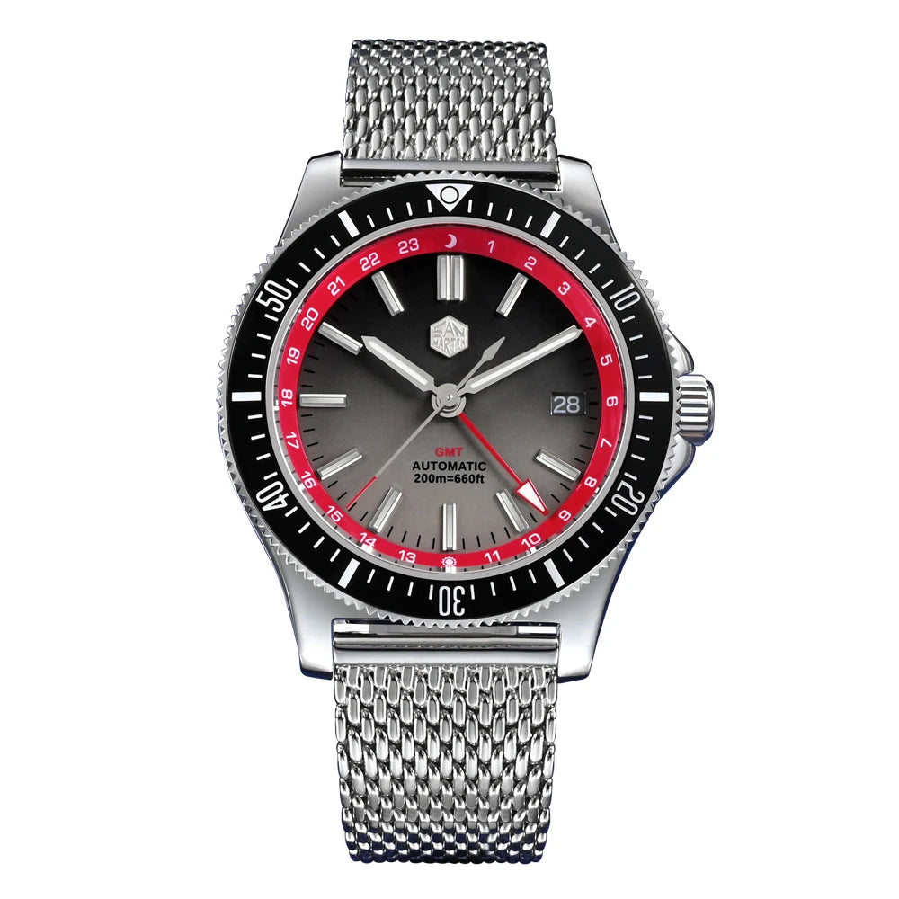 San Martin SN0119-G GMT Automatic Mechanical Watch Bracelet