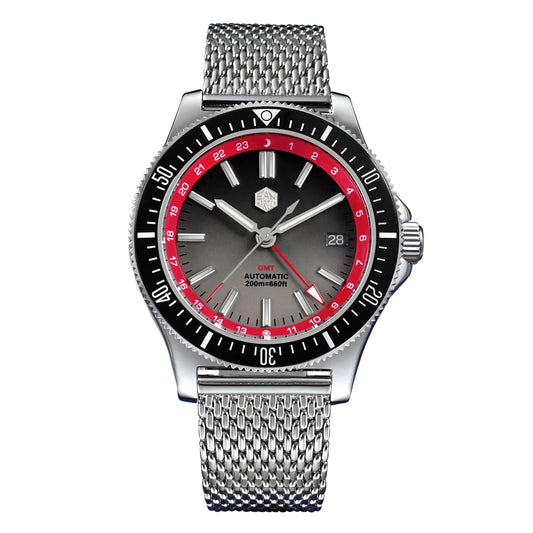 San Martin SN0119-G GMT Automatic Mechanical Watch Bracelet