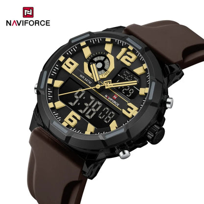 NAVIFORCE 2026 Montre homme nouvelle 5ATM étanche Double affichage Chronographe Réveil Montre-bracelet Montres tendance pour homme NF7130