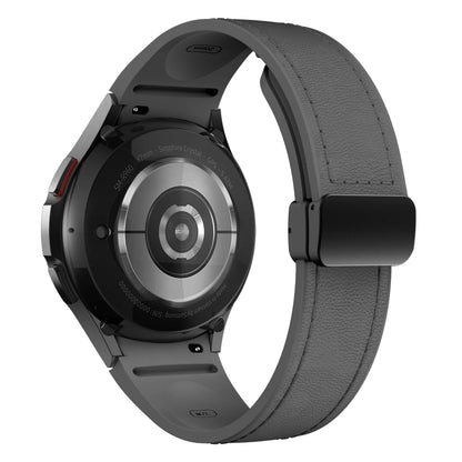 Genuine Leather+silicone Strap for Samsung Galaxy Watch 6 5 7 44mm 40mm 20 Bracelet Galaxy Watch 6 4 Classic 47mm 46mm 43mm 42mm