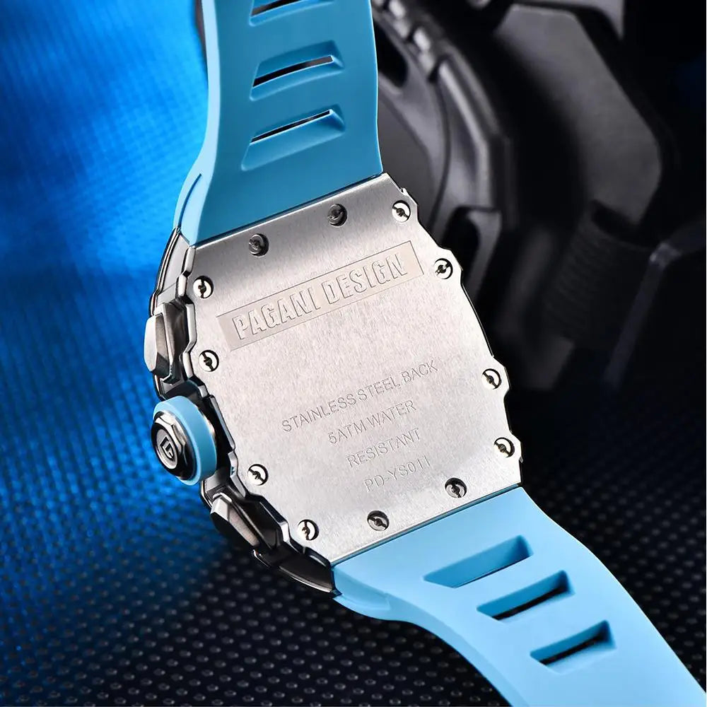ChronoState Vector Elite Rectangle Skeleton Quartz Watch for Men