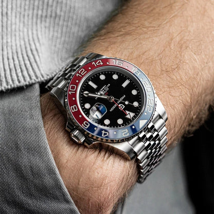PAGANI DESIGN GMT automatic watch with sapphire crystal and stainless steel bracelet