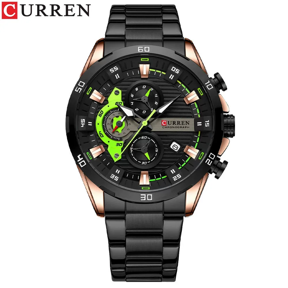Stainless Steel Chronograph Luminous Dial Watch