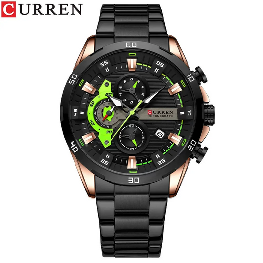 Stainless Steel Chronograph Luminous Dial Watch