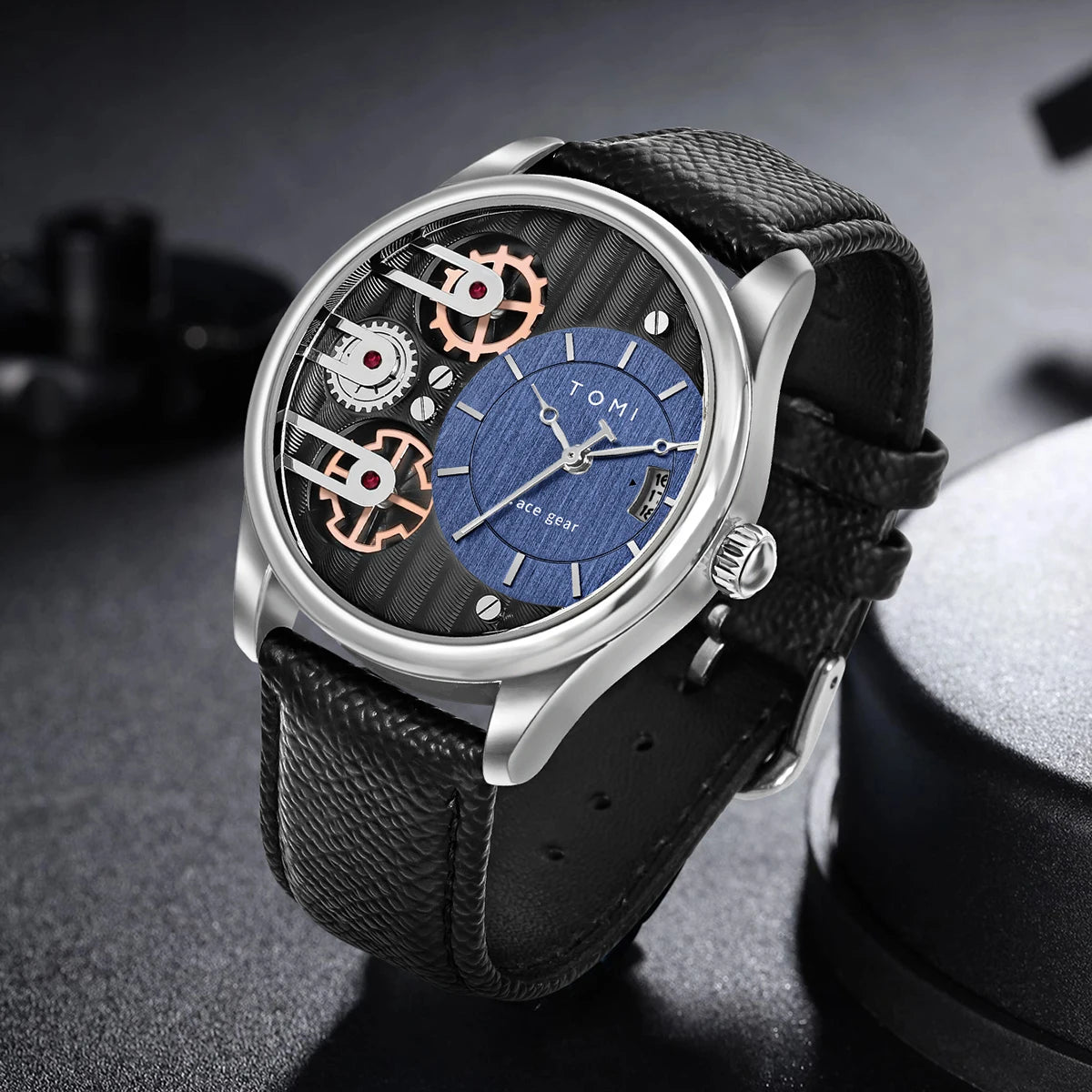 Coffret Cadeau Homme TOMI – Montre Combinée Luxe et Simple Affaires, Bracelet Amovible, Montre à Quartz pour Homme, Cadeau de Fête