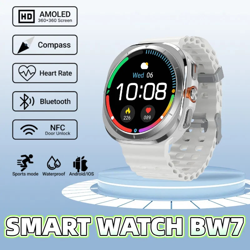 La montre connectée BW7 est dotée d'un suivi sportif et de fitness multifonctionnel avec un écran AMOLED de 1,46 pouce pour le suivi de la santé