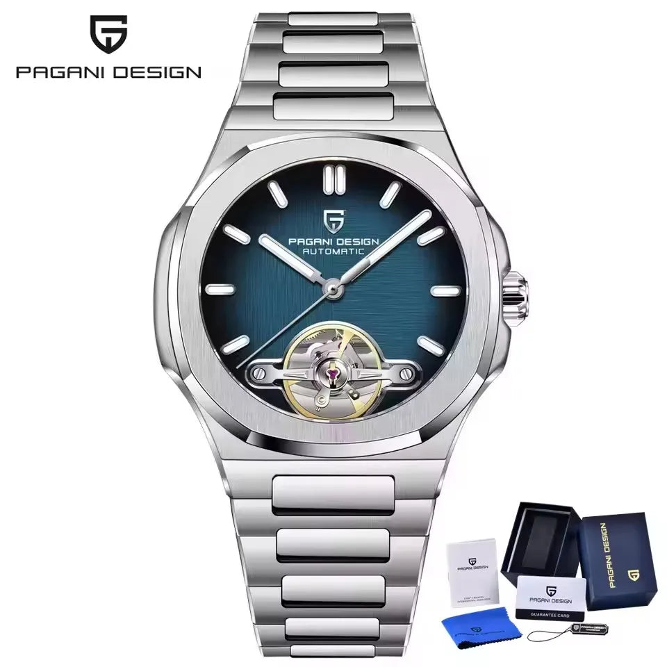 PAGANI DESIGN Nouvelle Montre Mécanique Homme Tourbillon Squelette Sport Élégante Saphir Étanche Mouvement Japonais Acier 316L