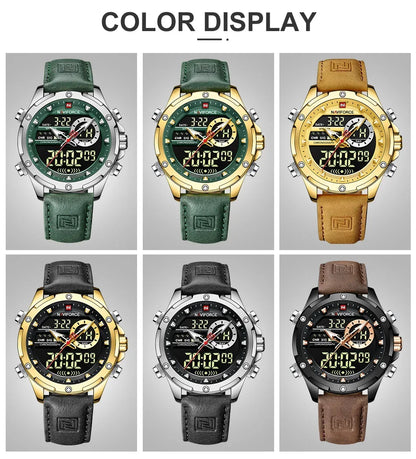 NAVIFORCE NF9208 Montre Militaire Digitale Homme Étanche LED Quartz Sport Grandes Montres