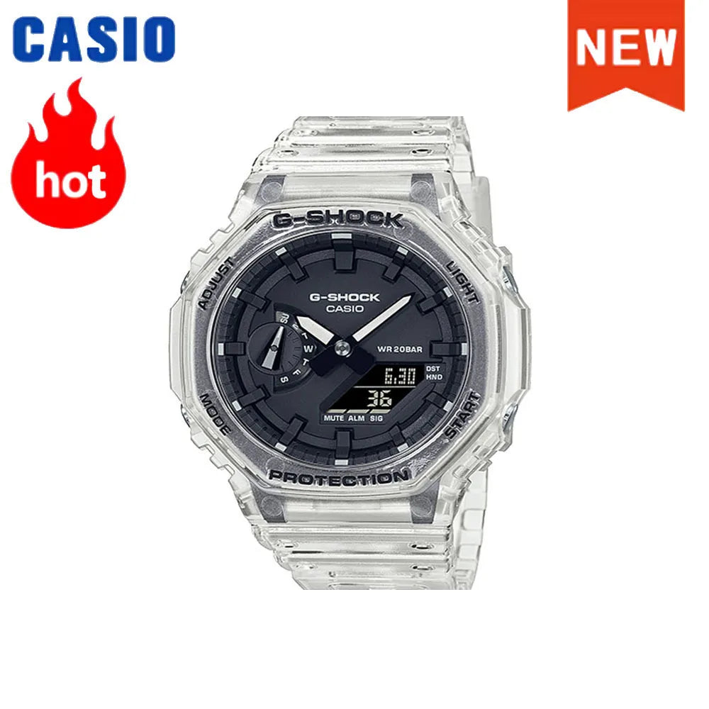 Montre homme Casio GA-2100 série 2026 Flame Inside, montre tendance sport multifonction mode antichoc à disque de couleur G-SHOCK
