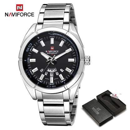 Montres Hommes NAVIFORCE, en Acier, Étanche, Quartz, Date, Montre-Bracelet de Luxe pour Homme de Marque Supérieure, relogio masculino