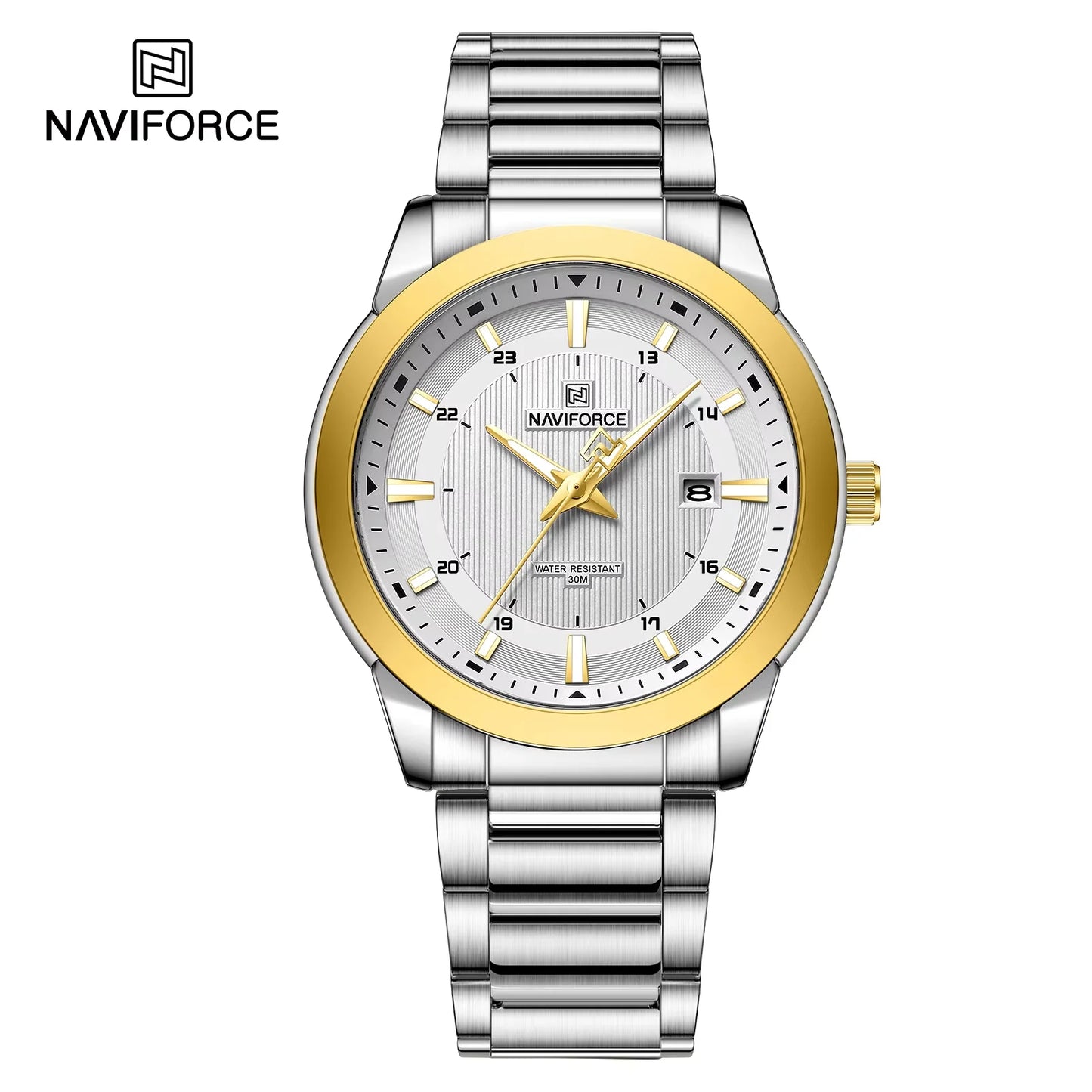 Montres NAVIFORCE NF8029 Bracelet en acier inoxydable Décontracté Homme Quartz Sport