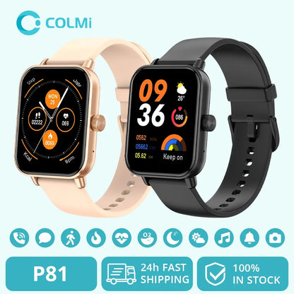 Montre intelligente COLMI P81 avec appels vocaux, écran Ultra de 1,9 pouces, moniteur de santé 24H, plus de 100 modes sportifs, montre connectée Bluetooth pour hommes et femmes