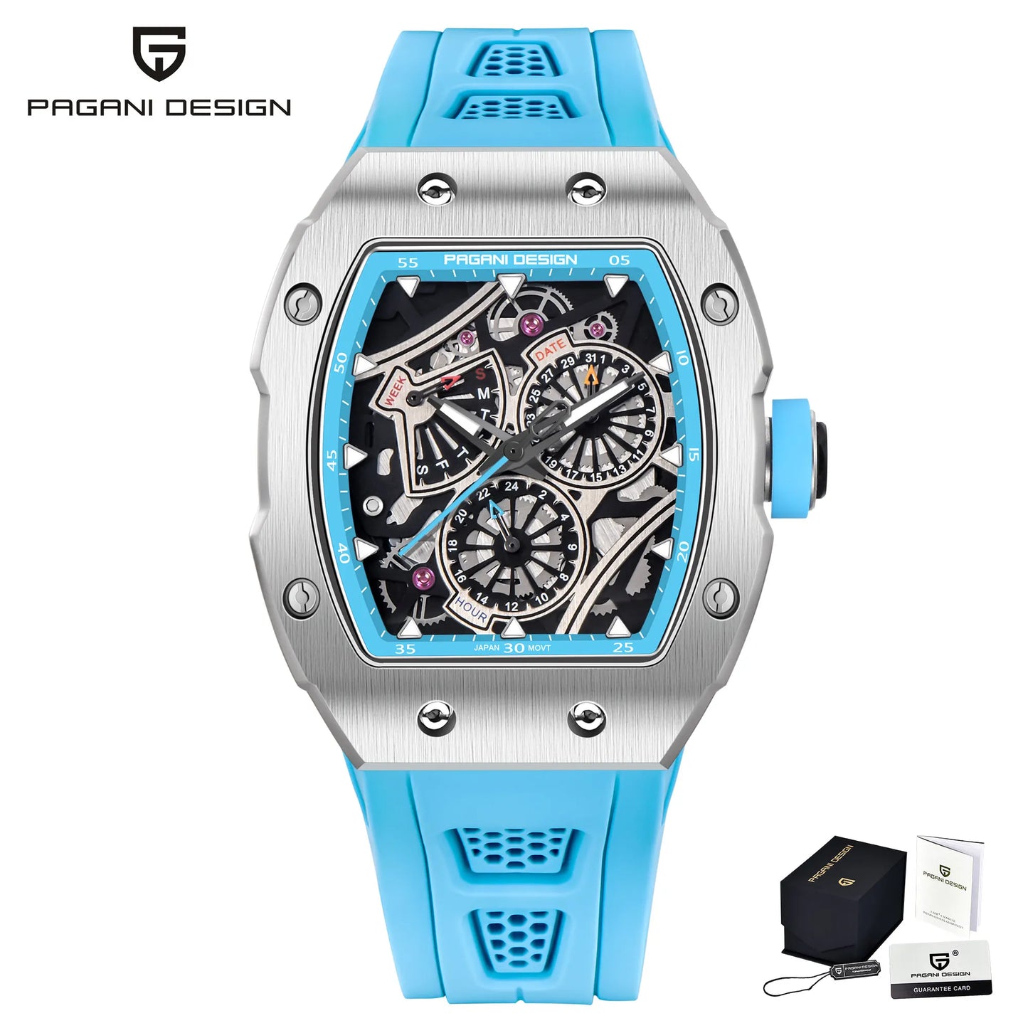 ChronoState Matrix X Square Skeleton Quartz Watch for Men