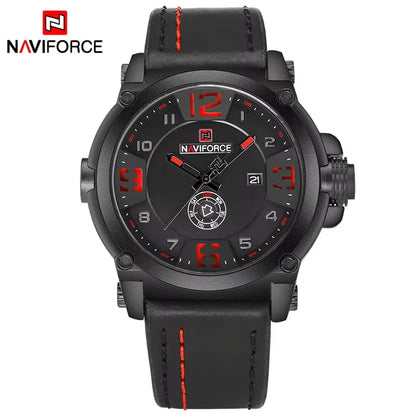 NAVIFORCE NF9099 Military Analog Date Watch Leather Strap