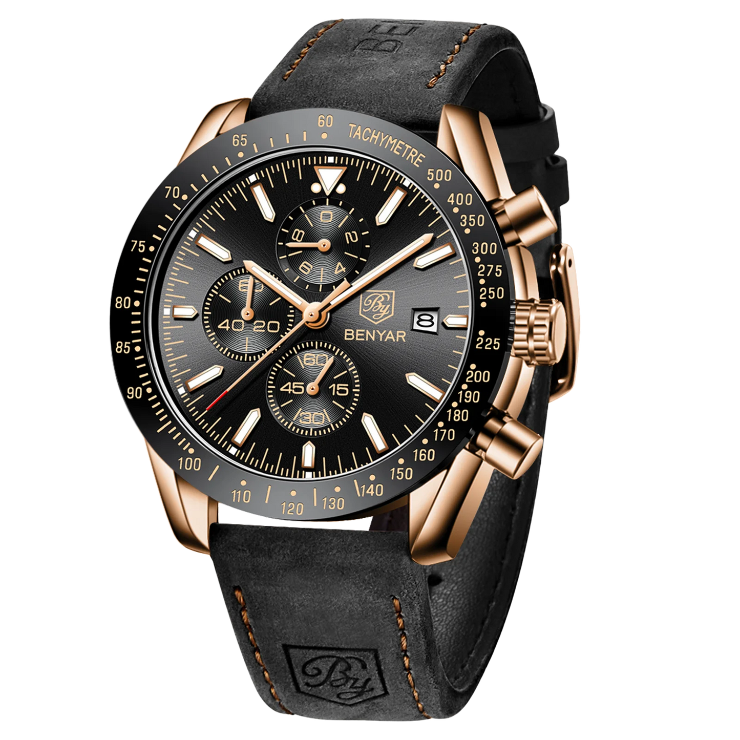 SAPPHERO Chronicle 5140 Classic Leather Strap Watch