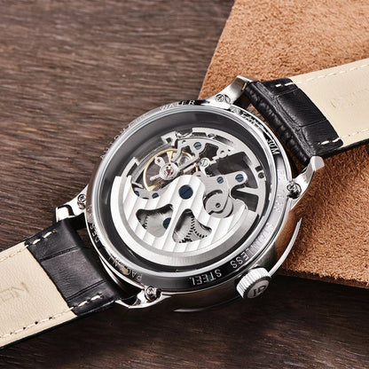 ChronoState Monarch Hollow Automatic Skeleton Leather Watch for Men