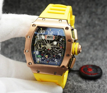 Montre RM en forme de tonneau de haute qualité, marque de luxe supérieure pour montre mécanique homme, montre automatique homme Montre Homme