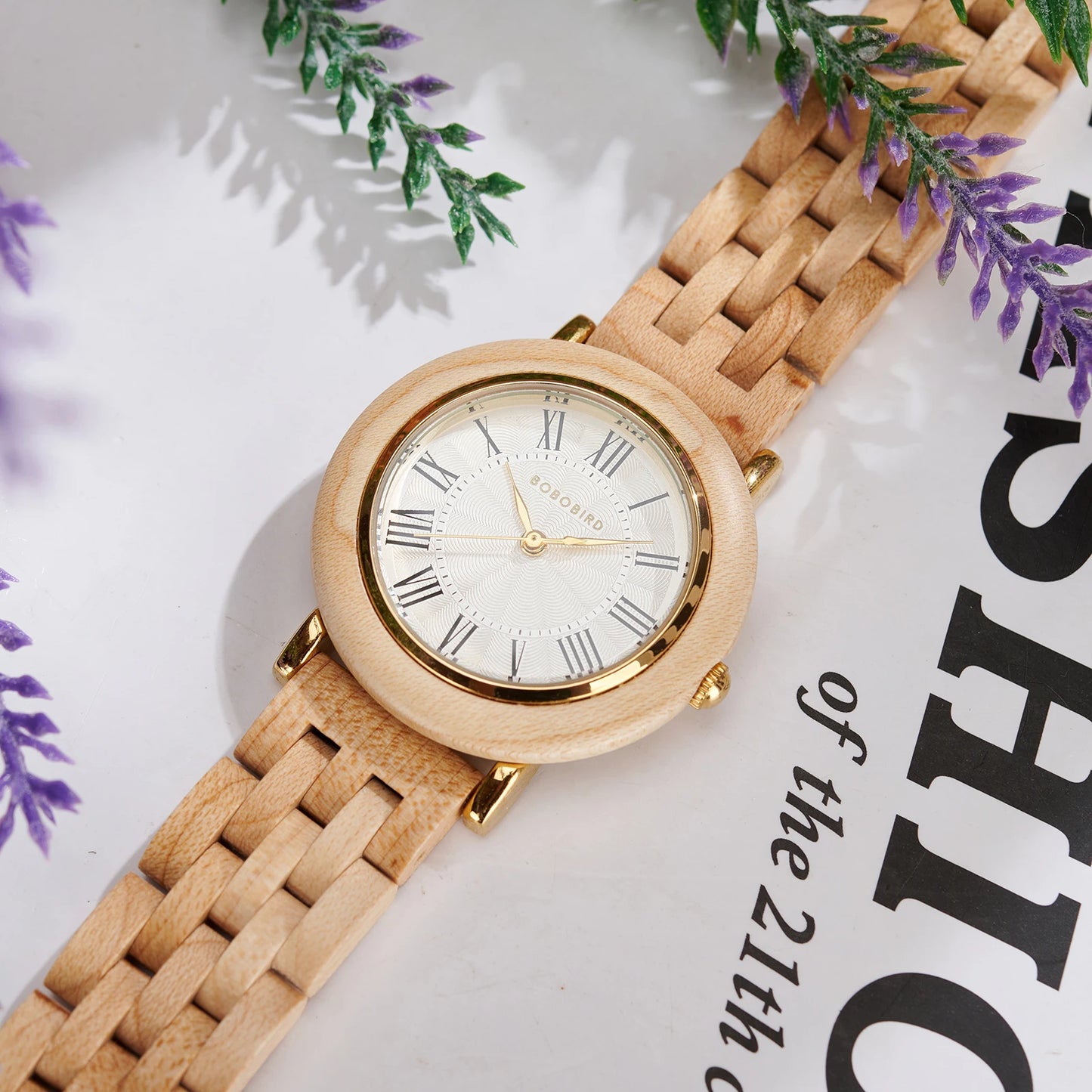 Montre en bois pour femmes BOBO BIRD, gravée sur mesure, montre-bracelet à quartz écologique pour cadeaux, montre en bois personnalisée, livraison directe.