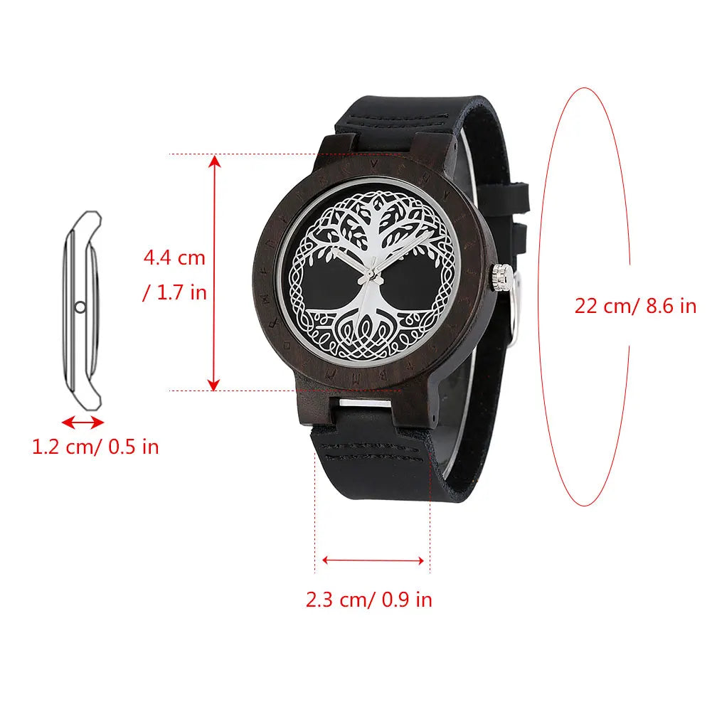 Bob Bird Watch Case Quartz Wristwatch Black Genuine Leather Watch