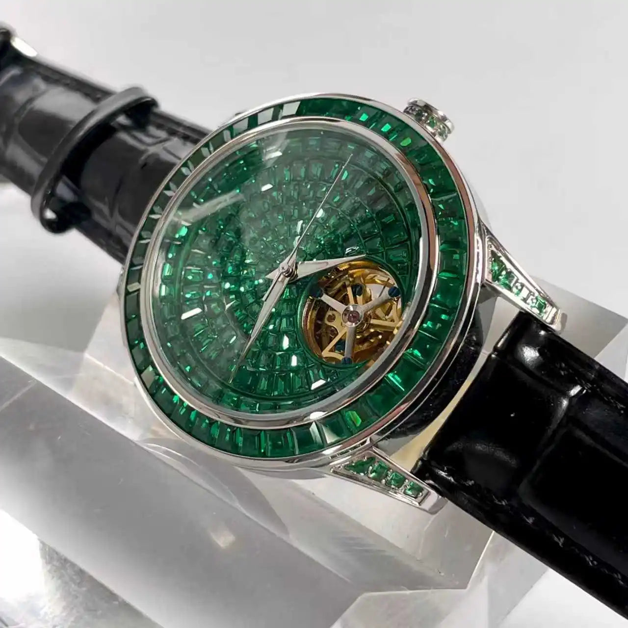 PINDU Design Diamond Mechanical Automatic Watch Stainless Steel