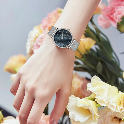 Montre à quartz Hannah Martin de luxe en or rose et diamants