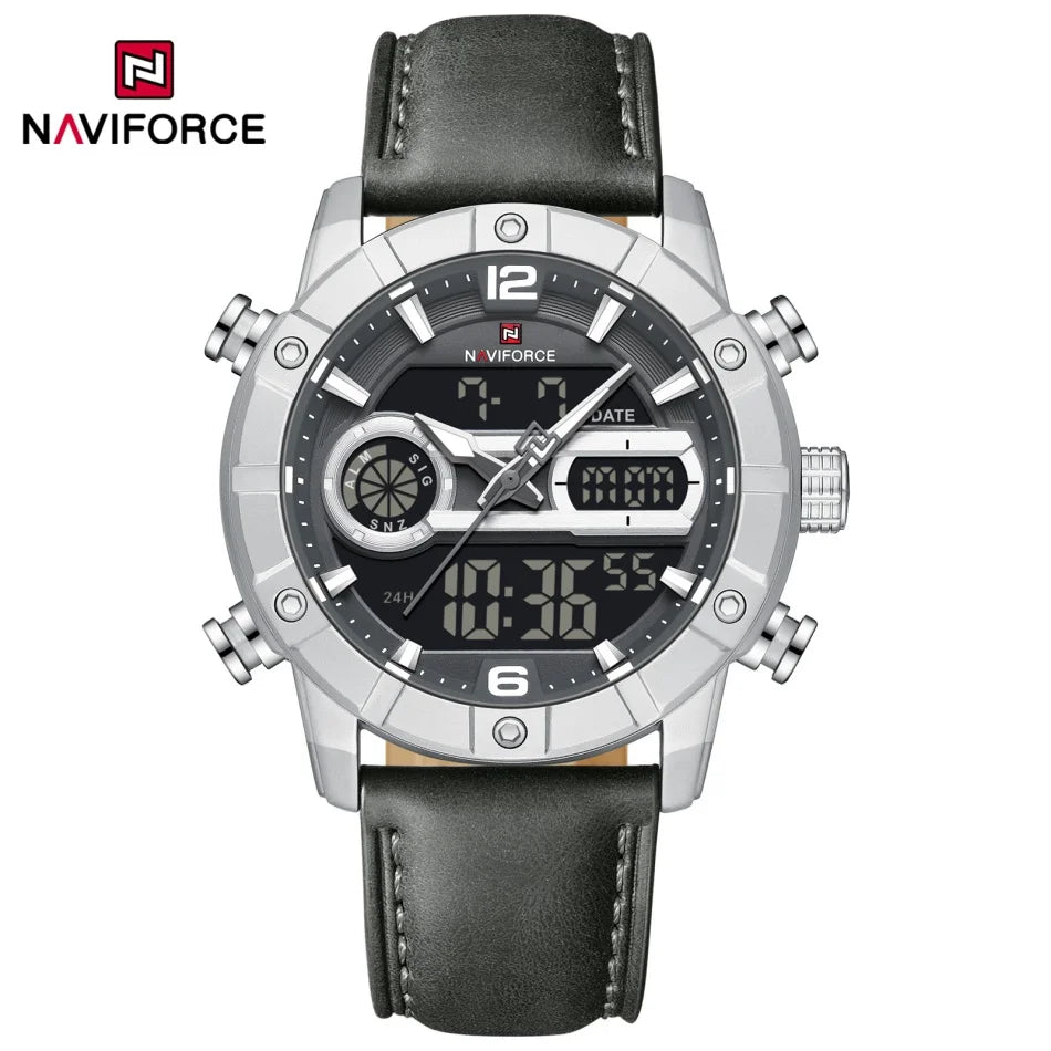 Montre Homme NAVIFORCE Tendance Sport Étanche Alarme Compte à Rebours Affichage Calendrier Automatique Marque de Luxe Montre Quartz Originale Homme